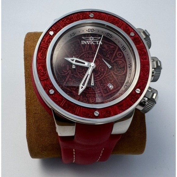 #W031 Invicta Subaqua 28238 Japanese Quartz Chronograph 52mm Wood Bezel Watch main image 4